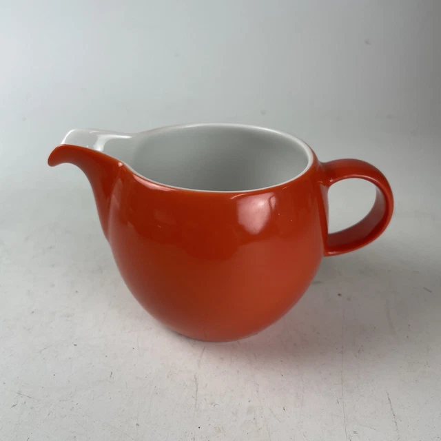 Creamer Thomas Orange White 2.5" Porcelain Germany MCM Retro Cream Pitcher