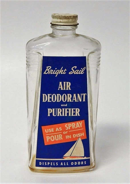 Vtg Bright Sail Air Purifier Bottle Atlantic & Pacific Tea Co. w/Sailboat Label