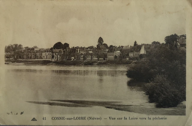 CPA COSNE-sur-LOIRE vue sur la loire vers la PECHERIE dept-58