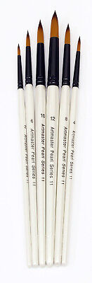 Artmaster Perla Serie 11 Acquerello Pennello Set Di 6 Formati Assortiti