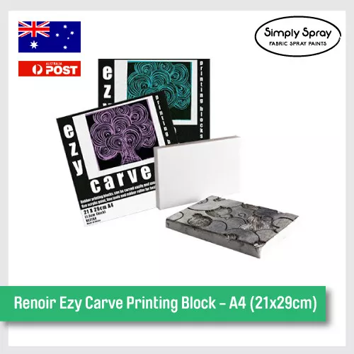 NEW Renoir Ezy Carve Printing Block-A4(21x29cm) DIY Stamps Project Kit-FREE POST