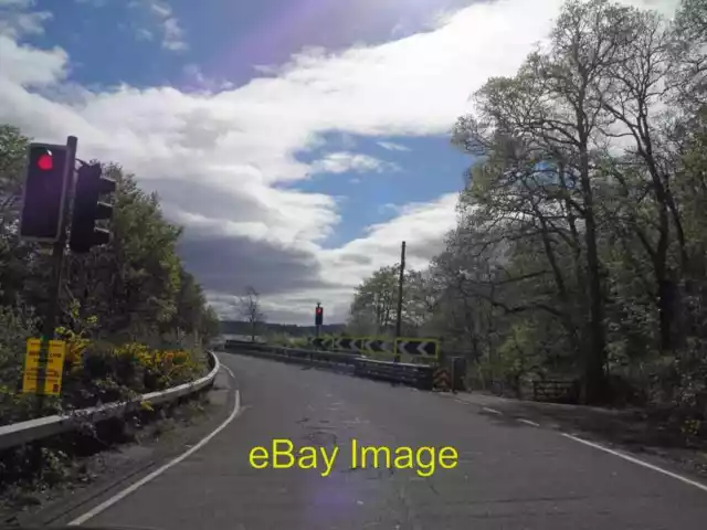 Photo 6x4 Traffic lights controlling railway bridge on the A85 Innis Chon c2013