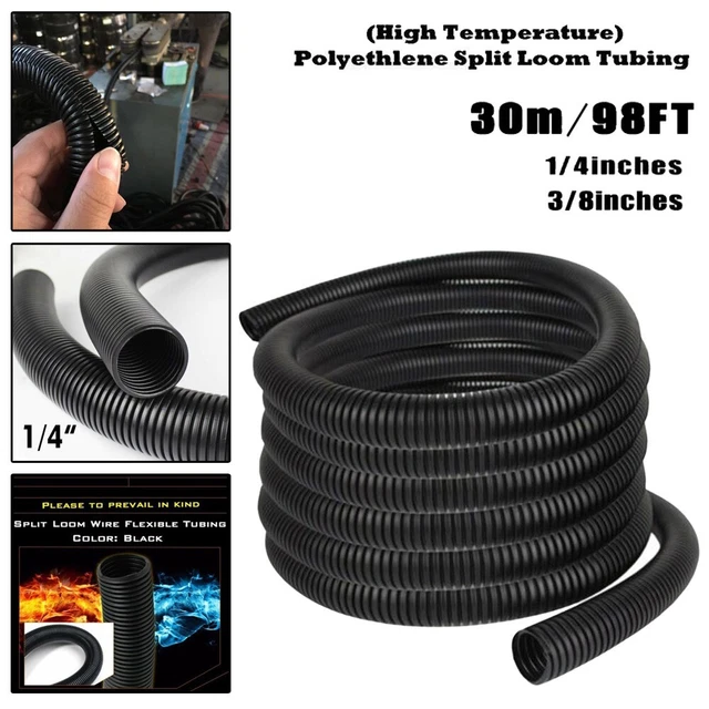 Protection Tube-1/4 3/8 29.9m Tubage Noir Couleur Manche Tube Partagé Fil