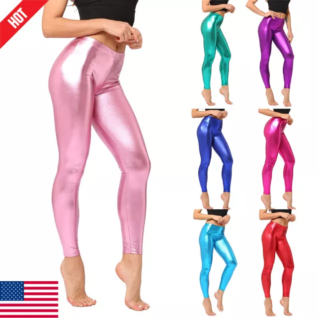 Pantalon Slim En Similicuir Pu Pour Femmes Taille Haute Push-Up Legging F