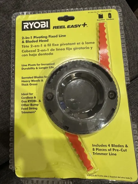 RYOBI REEL EASY+ 2-in-1 Pivoting Fixed Line & Bladed Head Bump Feed Trimmer  $27.99 - PicClick