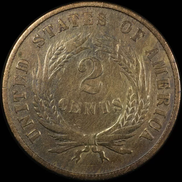 1870 - TWO CENT (2c)  PIECE - UNION SHIELD  - 861,250  MINTAGE - Key Date 2