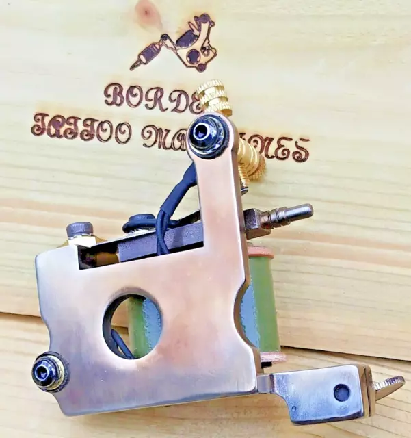 "CUT-BACK LINER" BORDER TATTOO MACHINE,CUSTOM IRON FRAME 8 LAYER 32mm coils