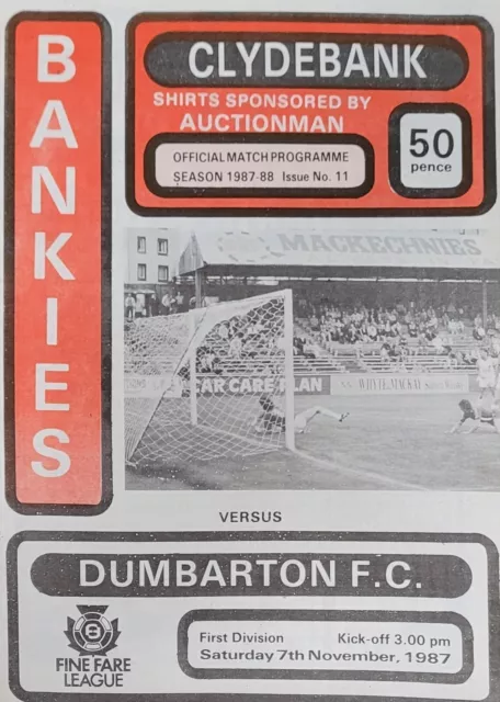 Clydebank v Dumbarton,  Fine Fare League, First Division 1987