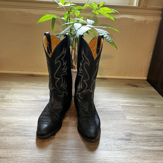 Stivali Cowboy Da Uomo In Pelle – Punta Quadrata, Cerniera Laterale, Suola Antiscivolo, Modello Vintage