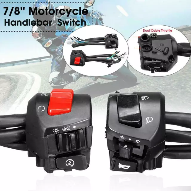 7/8" Motorcycle Handlebar Horn Button Turn Signal Fog Light Controller Switch