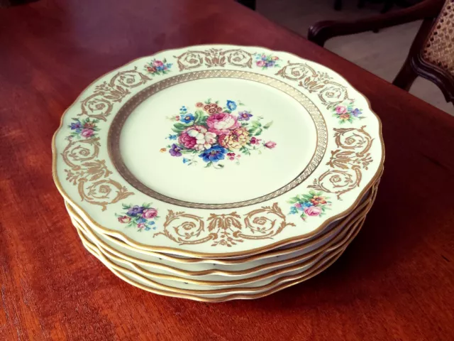 K & A Krautheim Selb Bavaria Germany 6 Plates Ovington's New York 9" c.1920 Rare