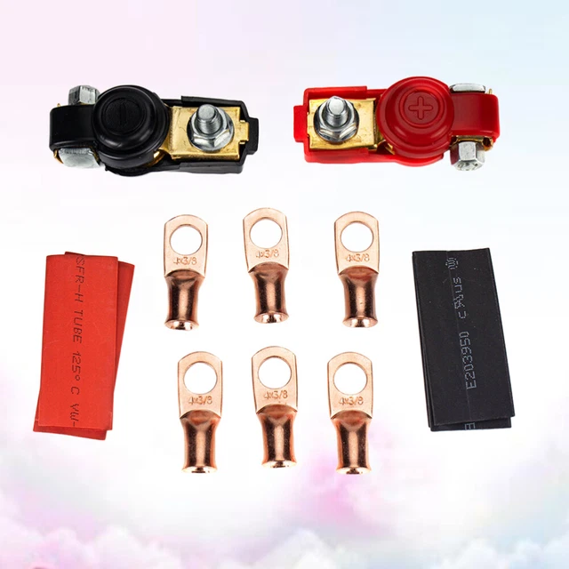 CAR BATTERY CABLE Terminal Clamps Positive Negative Connector Batteries ...