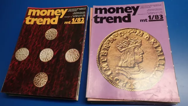 reduziert 50%: money trend  2 Jahrg. 1982,83 22 Hefte hochwertige Numismatik