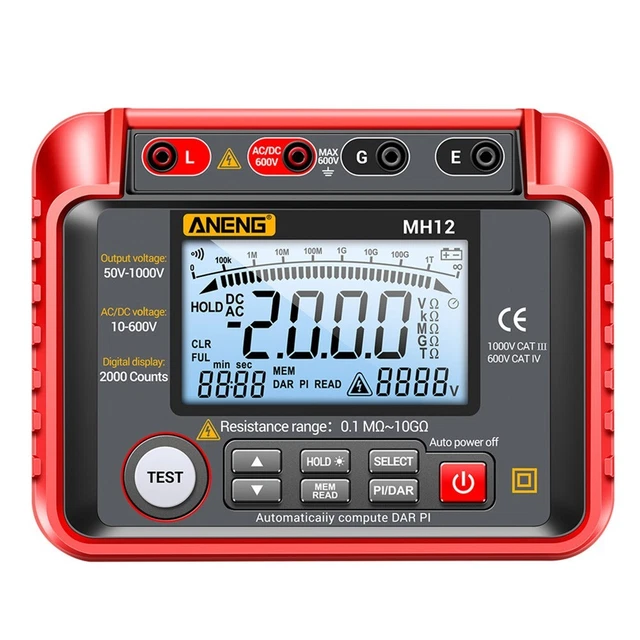 Leggero Resistenza Megger MH12 Megger Test Blocco Ampio Misurazione Gamma