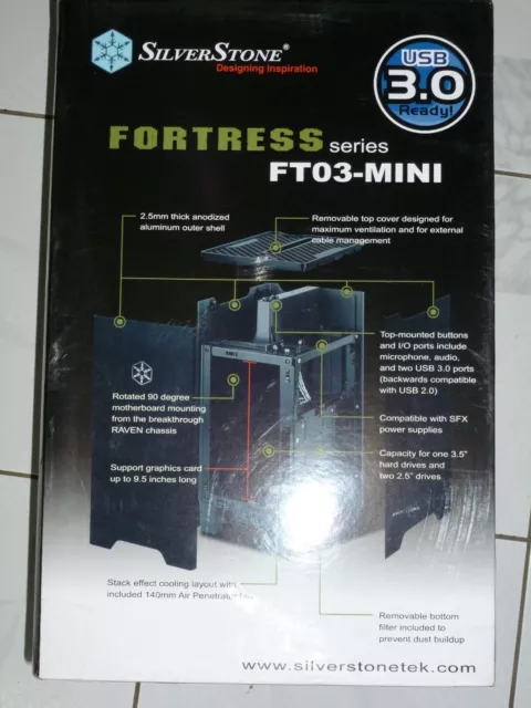 SILVERSTONE Fortress Series FT03-MINI Mini ITX Case - NEW