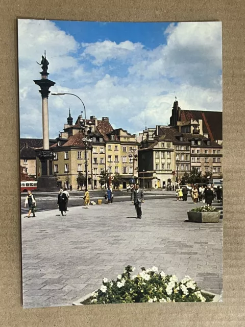 Postcard Warsaw Poland King Sigismund’s Column Castle Square Old Town Vintage PC