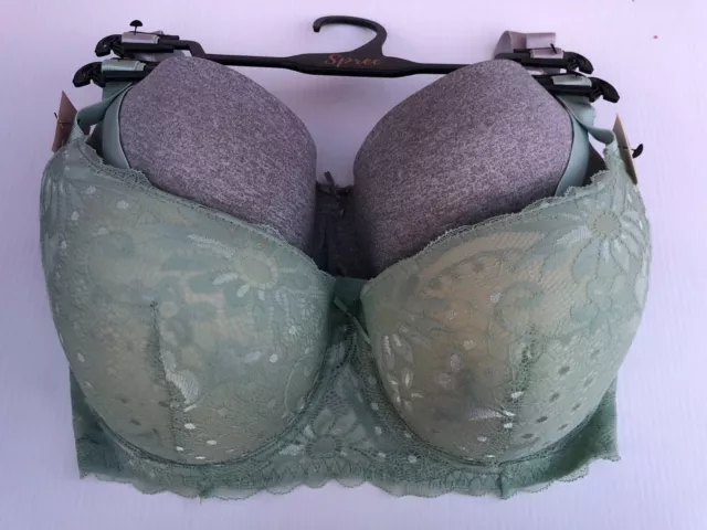 NEW SPREE INTIMATES Women's 36C Gray Lace Bra Push-Up Sheer Back Underwired  NWT $12.86 - PicClick
