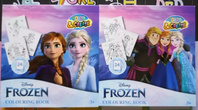 2 Disney Frozen Mini Malbuch Set  Malbücher mit je 24 Seiten Malen, Malspaß Kind