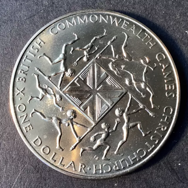 1974 New Zealand $1  Commemortive (Crown) 1 x Coin Commonwealth Games