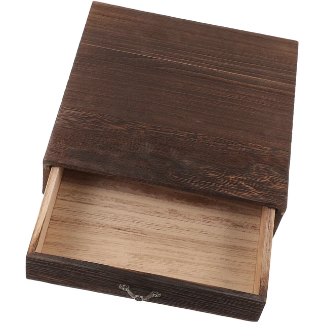 Scatola portaoggetti tipo cassetto, scatola organizer casa in legno, varie