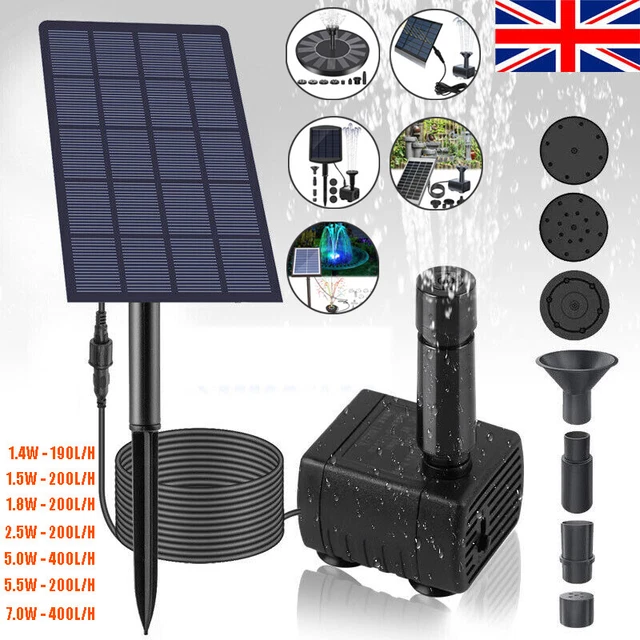 SOLAR PANEL POWERED Water Pump Garden Pool Pond Fish Aquarium Fountain ...
