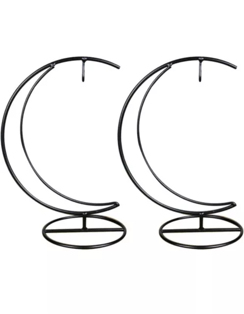 2Pcs Hanging Fish Bowl Tank Stand Hanging Glass Fish Tank Wrought Iron Bracket,