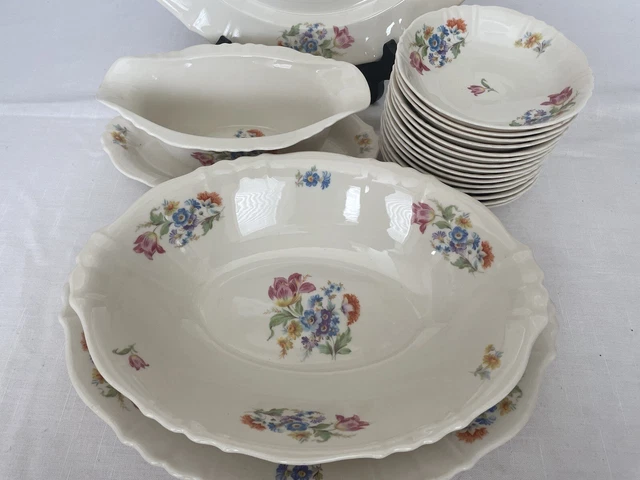Vintage Syracuse China O.P.CO. Flowers 10" Dinner Plate  ~ 2