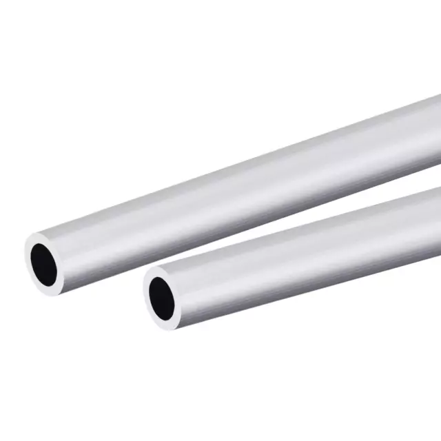 Aluminium Rond Tube 12mm Dia Externe 8mm Interne Dia 250mm Tuyau Tubes 2 Pcs