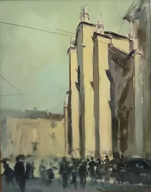 Edmondo MANEGLIA (1925-2003) QUADRO DIPINTO OLIO su TELA OPERA con Cornice Raro 2