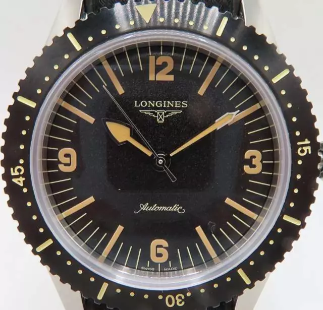 Orologio da uomo Longines Heritage Quadrante Nero Automatico L2.822.4.56.9 quasi nuovo
