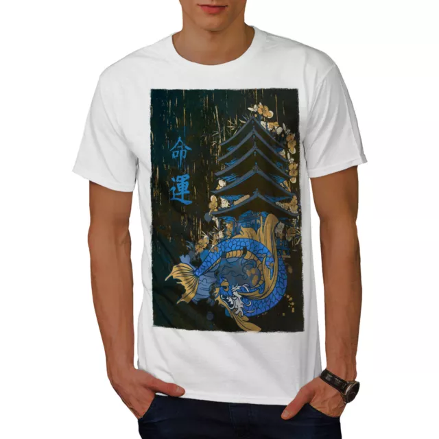 Wellcoda Dragon Myth Japan Mens T-shirt, Chinese Graphic Design Printed Tee