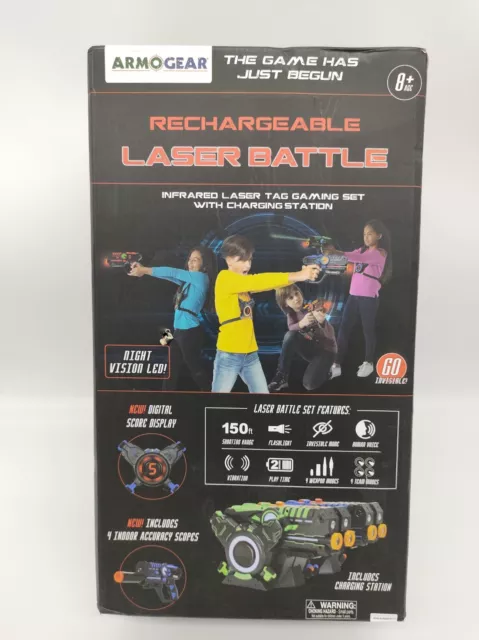 ArmoGear Infrared Laser Tag Blasters and Vests Set of 4 - Laser Battle Mega Pack