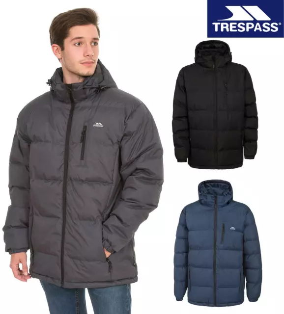 Trespass Mens Clip Padded Insulated Jacket Casual Zip Off Hooded Coat