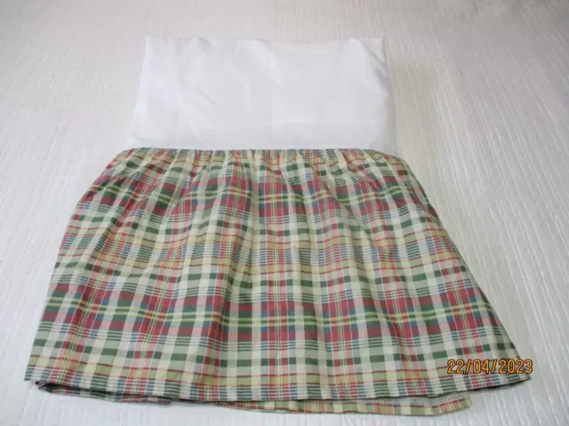 Ralph Lauren Chaps Wainscott Plaid Full Bed Skirt Dust Ruffle 15" Drop