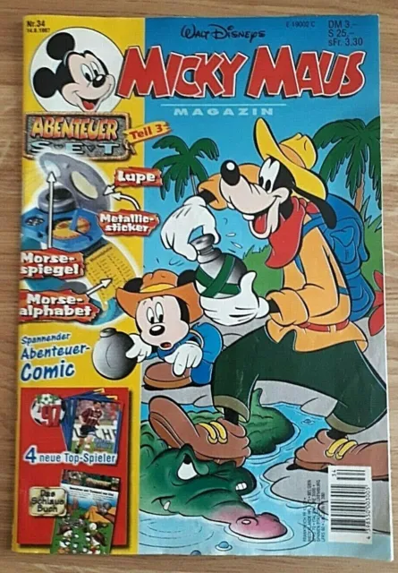 Walt Disneys Micky Maus, Heft Nr. 34 aus 1997 mit Beilagen, sehr guter Zustand