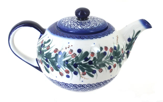 Blue Rose Polish Pottery Berry Large Teapot