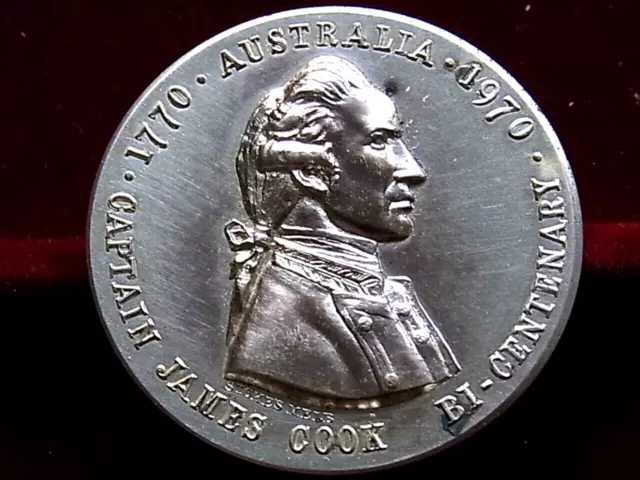 Australia. 1970 Captain James Cook,  Bi-Centenary MEDALLION. Silver, 38mm.