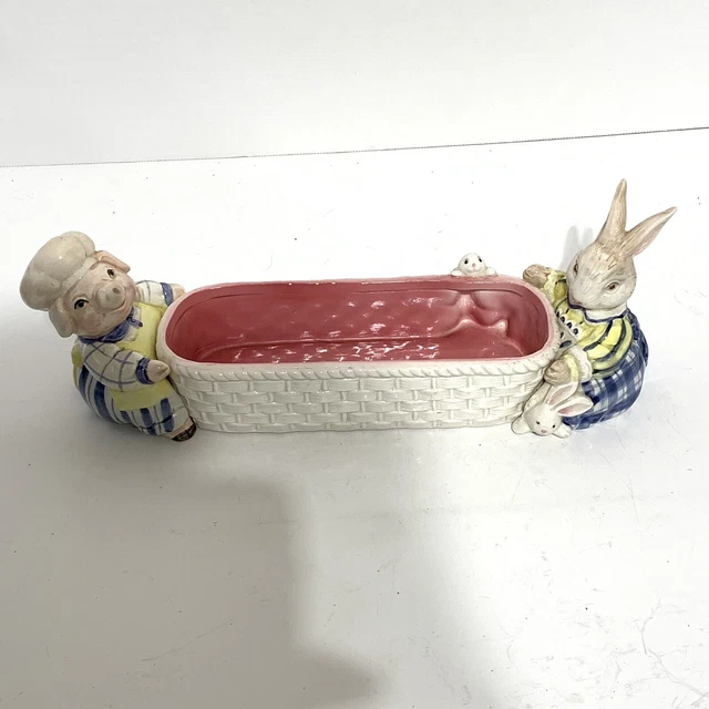 Fitz and Floyd vintage cracker basket porcelain kitchen cousins 1993.        (19