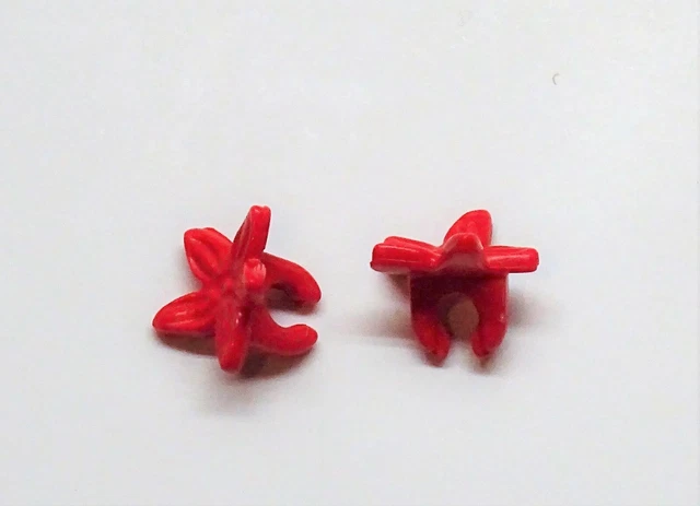 2 X Cheveux Bouclé Fleur Rouge Pour Tresse Playmobil Femme Fille Figurine