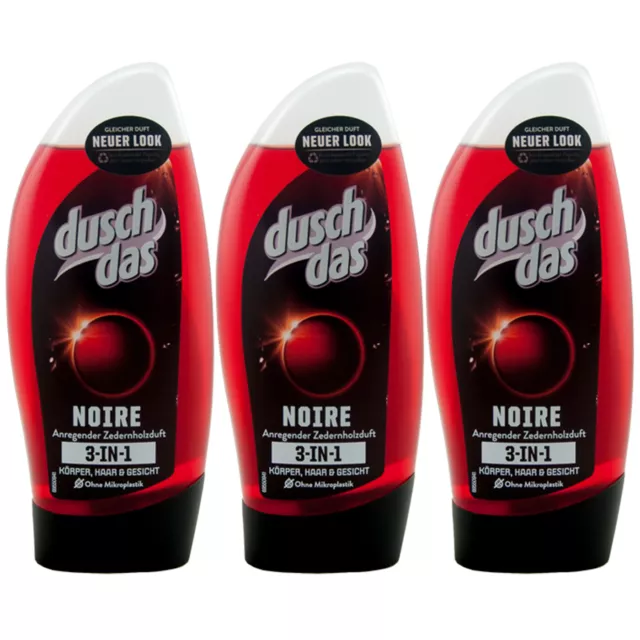 Duschdas Noire Gel Douche 3 X 250ml - Corps - Cheveu - Visage - Sans