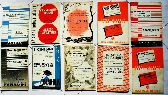 10 SPARTITI MUSICALI Canzoni d'epoca
