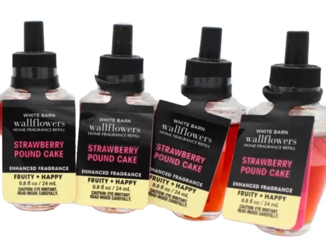 (4) Bain Et Body Works STRAWBERRY POUND CAKE Giroflée Parfum Recharge Neuf