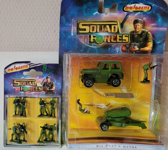 Set Majorette Squad Forces - 2 Figurines + 3 Véhicules Militaire - Neuf