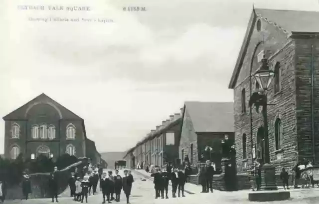 Rhondda Valleys Clydach Vale Square showing Calfaria and Soar Chapels A4 Photo