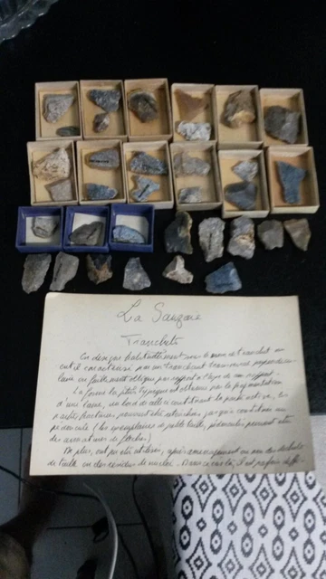 Lote De 34 Pedernal Tallas Neolítico Little Richardien Francia Colección O5