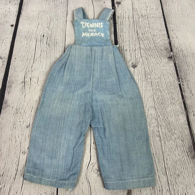 VINTAGE DENNIS THE Menace 1950’s Glad Doll Denim Overalls Logo 19.00