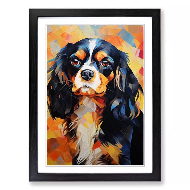 Cavalier King Charles Spaniel Futurism No.2 Wall Art Print Framed Canvas Picture