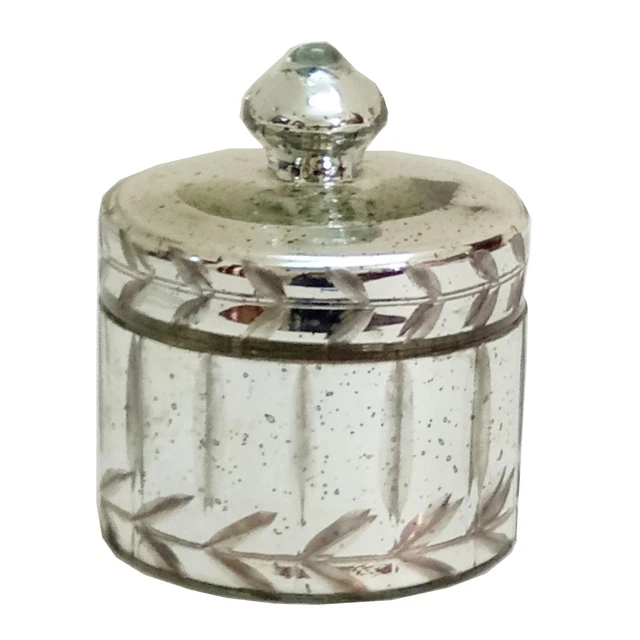 A & B Home Traditional Silver Glass Jar With Handled Lid 77265