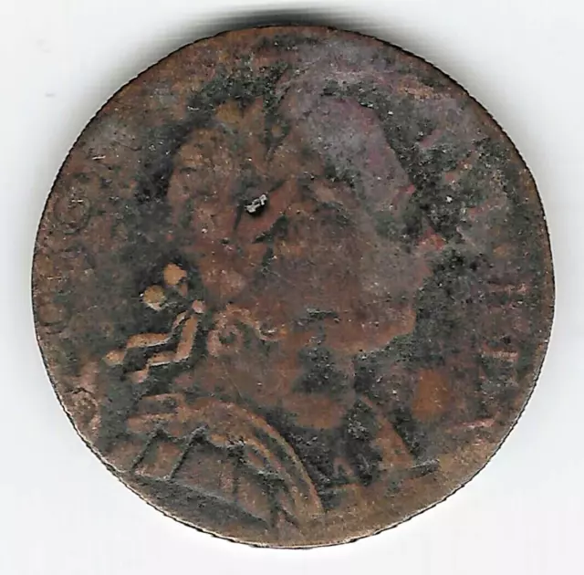 1775 King George Iii Copper Farthing Coin Good Condition Giii20