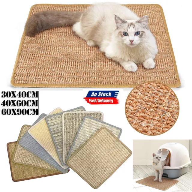 Cat Scratcher Scratching Mat Board Sisal Sofa Scratch Bed Pad Protector 60x90cm